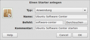 ubuntu software center menü eintrag 300x135 Ubuntu Software Center unter Linux Mint 12 nutzen