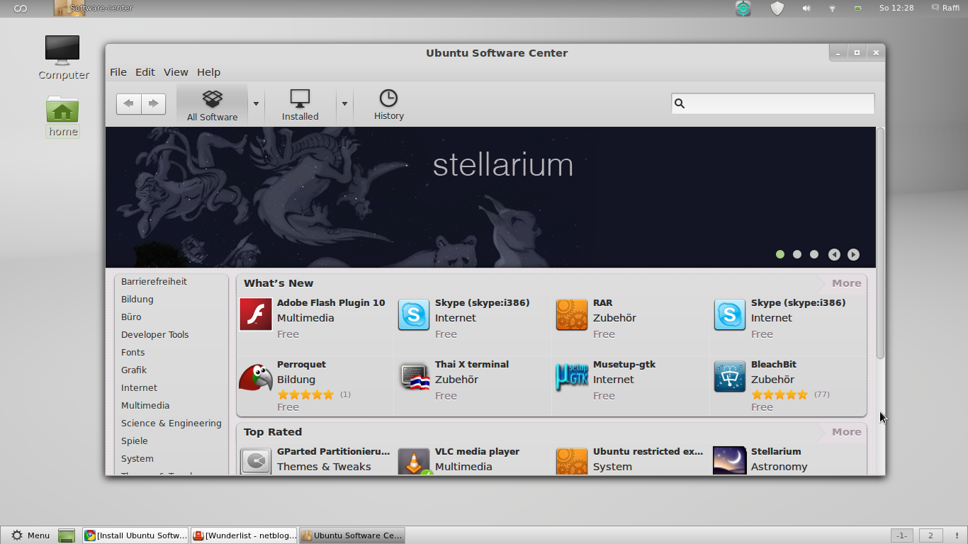 Ubuntu Software Center unter Linux Mint 12 nutzen