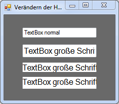 Höhe einer TextBox in C# verändern