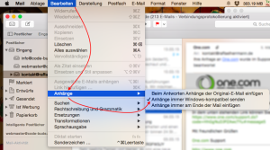 Apple Mail - Windows-kompatible Dateianhänge